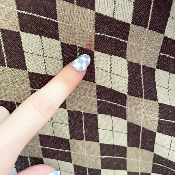 Madden Girl Argyle Sleeveless Mini Dress - Brown and Cream - Picture 7 of 8